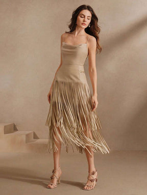 Saia Amélia (Couro + Fringe)