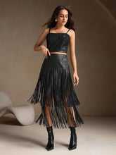 Saia Amélia (Couro + Fringe)